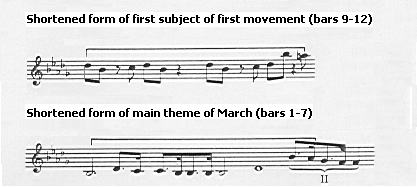 Similarity between first subject of first movement and main theme of Funeral March